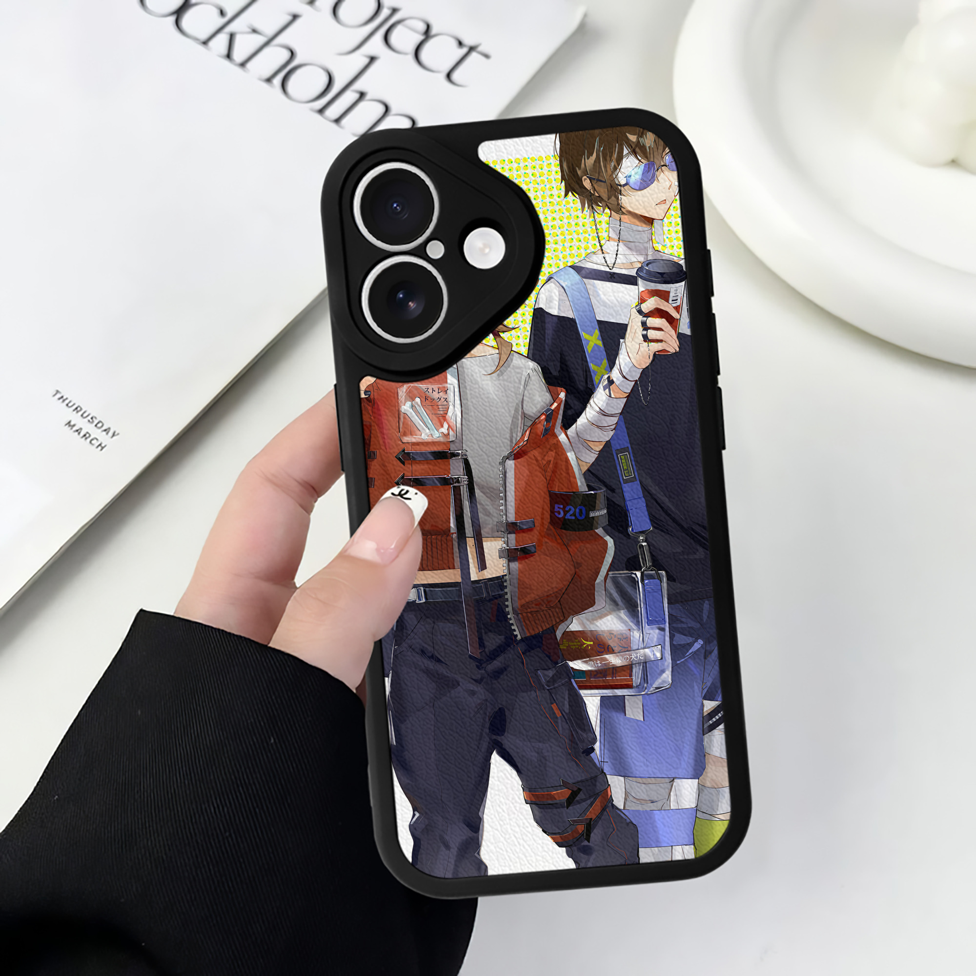 （画像用） 文豪ストレイドッグス Bungo Stray Dogs 【iPhone 16シリーズ対応】シリコンスマホケース（レザー調） 材質：シリコン